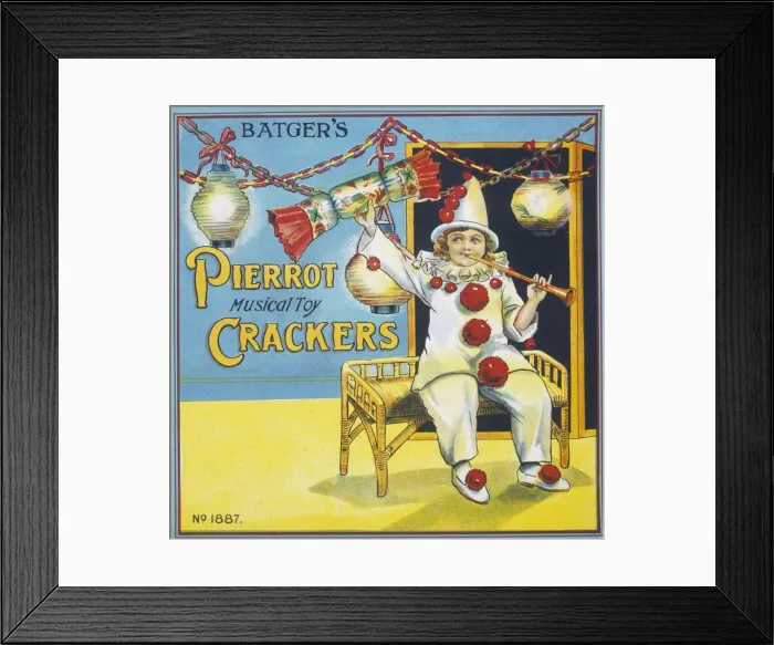 Framed Print : Christmas cracker box label