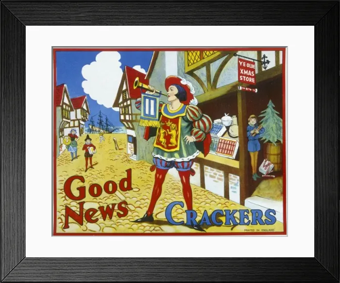 Framed Print : Christmas Cracker box label Framed Print : Christmas Cracker box label