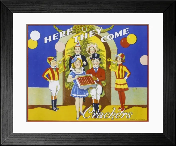 Framed Print : Christmas Cracker box label