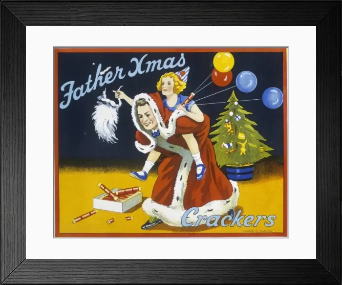 Framed Print : Christmas Cracker box label Framed Print : Christmas Cracker box label