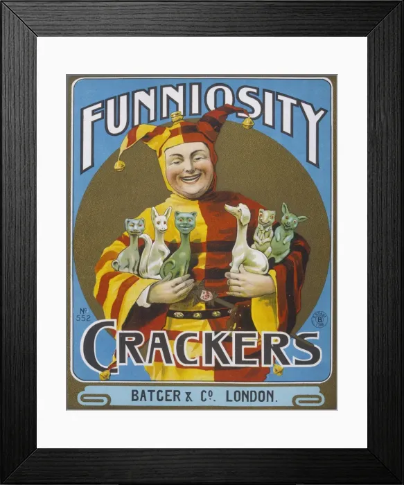 Framed Print : Christmas Cracker box label Framed Print : Christmas Cracker box label