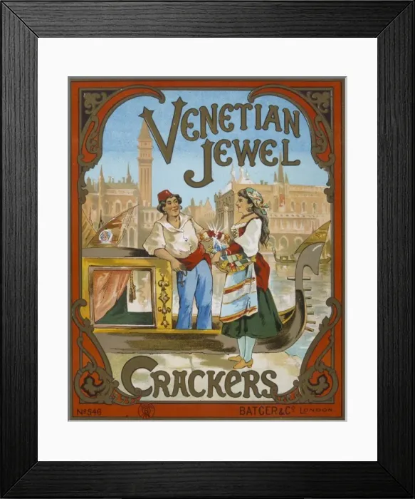 Framed Print : Christmas Cracker box label Framed Print : Christmas Cracker box label