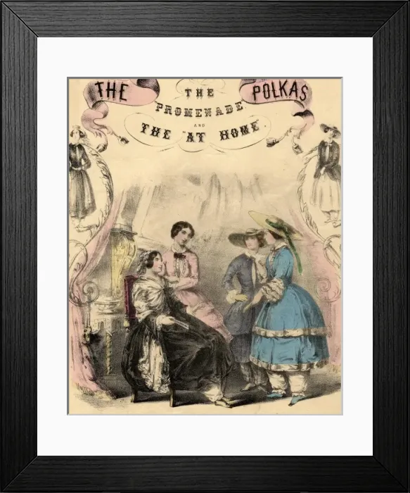 Framed Print : Music cover for The Promenade and At Home Polkas Framed Print : Music cover for The Promenade and At Home Polkas