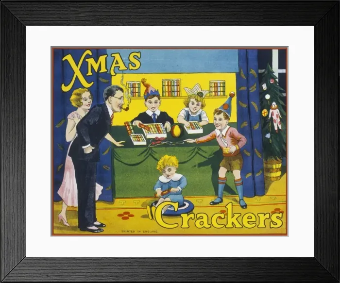Framed Print : Christmas Cracker box label Framed Print : Christmas Cracker box label