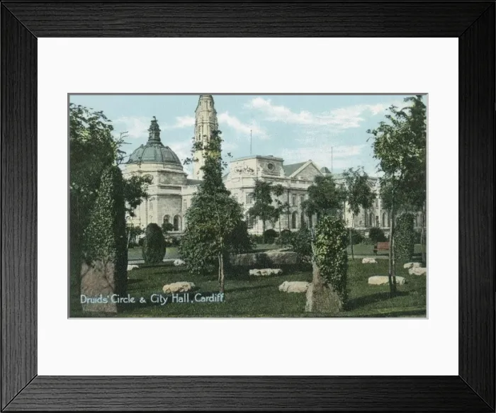 Framed Print : Druids Circle and City Hall, Cardiff, Wales
