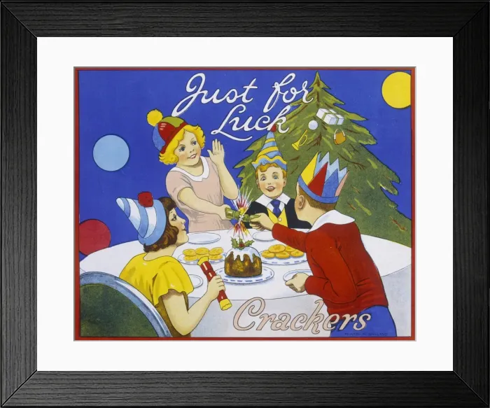 Framed Print : Christmas cracker box label Framed Print : Christmas cracker box label