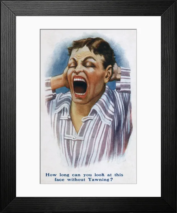 Framed Print : Yawning Man - waking up Framed Print : Yawning Man - waking up