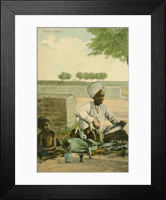 Framed Print : Indian Street Cobbler Framed Print : Indian Street Cobbler