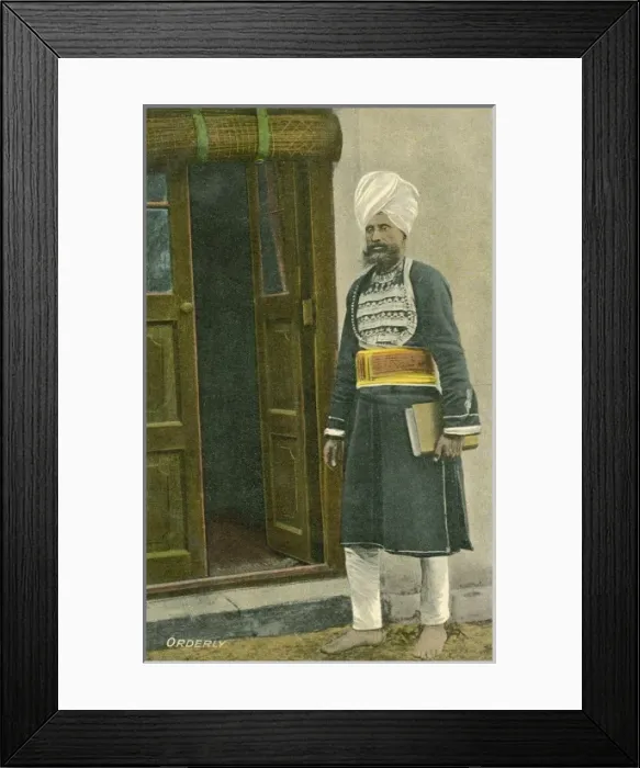 Framed Print : Indian Orderly Framed Print : Indian Orderly