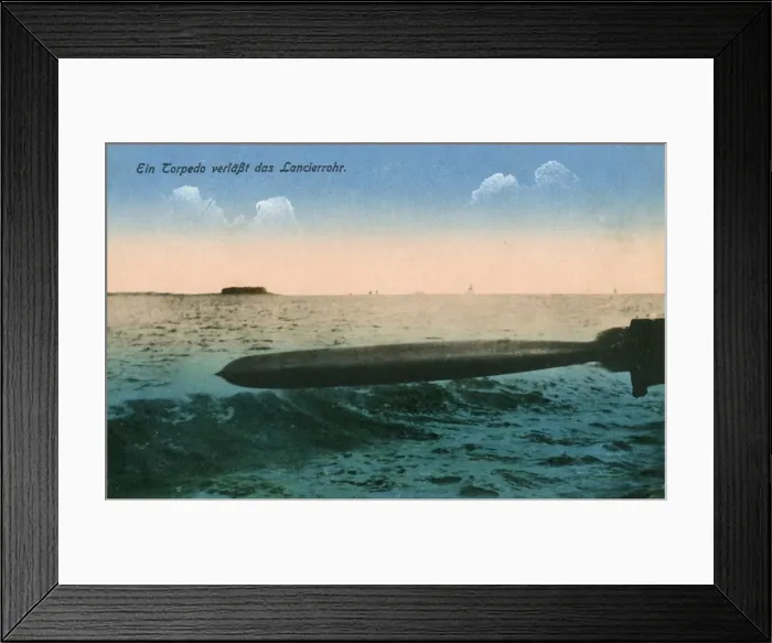 Framed Print : WWI - Launch of a German Torpedo Framed Print : WWI - Launch of a German Torpedo