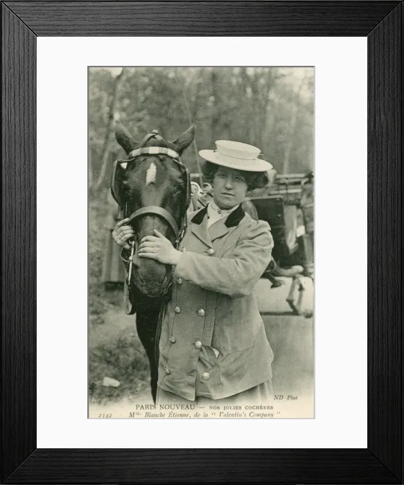 Framed Print : Female Horse Taxi Driver - Paris Framed Print : Female Horse Taxi Driver - Paris