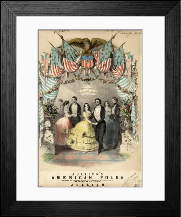 Framed Print : Music cover for Julliens American Polka Framed Print : Music cover for Julliens American Polka