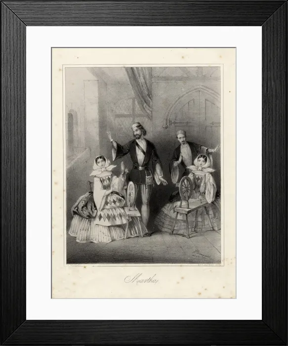 Framed Print : Music cover, spinning wheel scene from Martha Framed Print : Music cover, spinning wheel scene from Martha