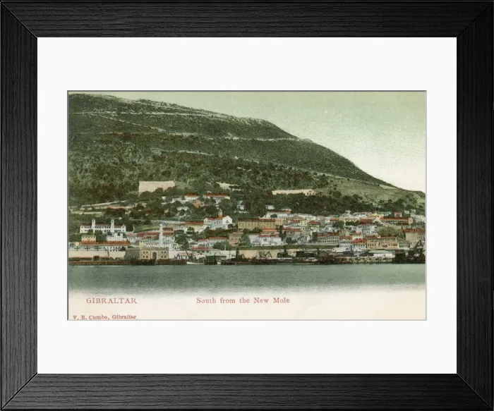 Framed Print : Gibraltar - View south from the New Mole Framed Print : Gibraltar - View south from the New Mole