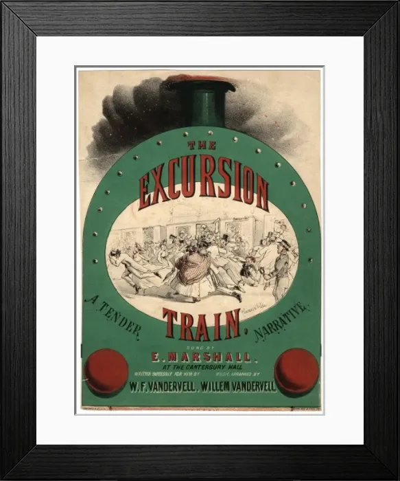 Framed Print : Music cover for The Excursion Train Framed Print : Music cover for The Excursion Train