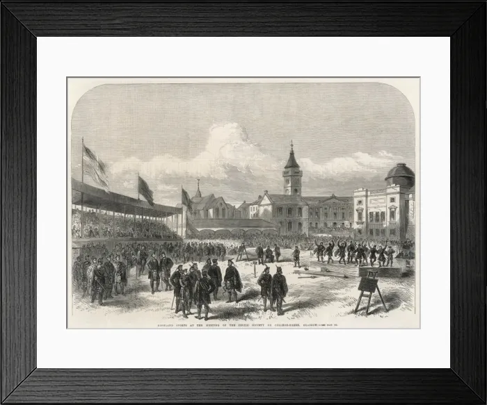 Framed Print : Highland sports at the meeting of the Celtic Society, Glasgow Framed Print : Highland sports at the meeting of the Celtic Society, Glasgow