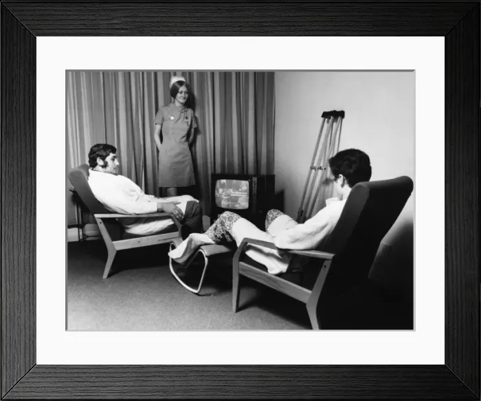 Framed Print : Nurse and patients at the Medical Centre, Hendon Framed Print : Nurse and patients at the Medical Centre, Hendon