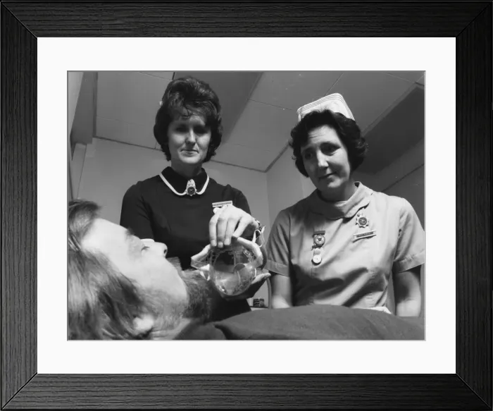 Framed Print : Nurses and patient at the Medical Centre, Hendon Framed Print : Nurses and patient at the Medical Centre, Hendon