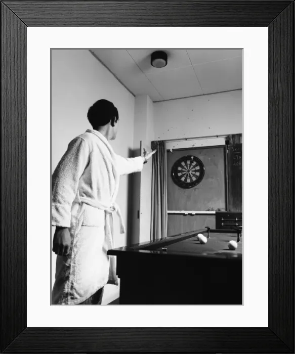 Framed Print : Patient playing darts, Medical Centre, Hendon Framed Print : Patient playing darts, Medical Centre, Hendon