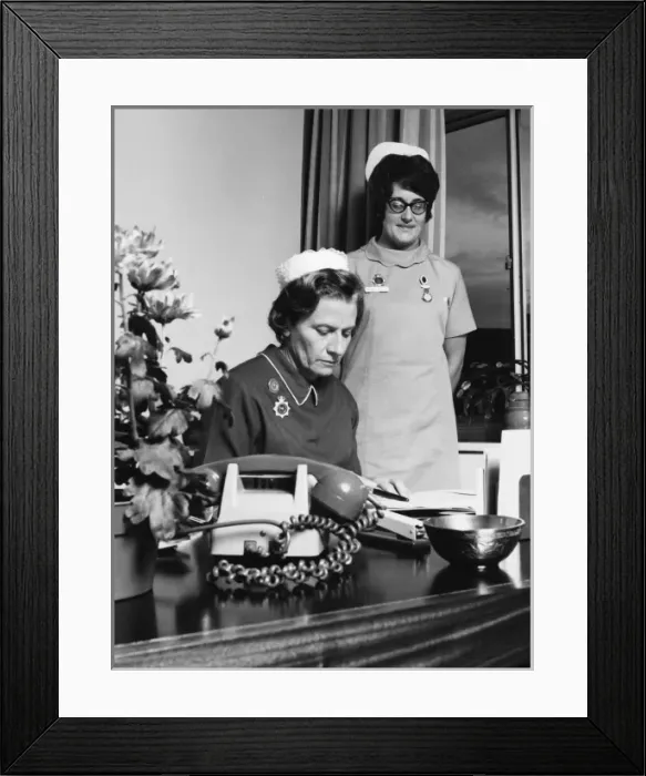 Framed Print : Nurse and matron at the Medical Centre, Hendon Framed Print : Nurse and matron at the Medical Centre, Hendon