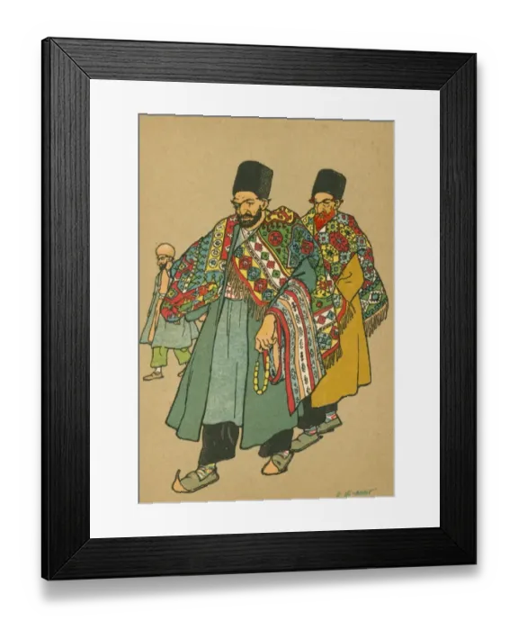 Framed Print : Two richly adorned Georgian Jews Framed Print : Two richly adorned Georgian Jews