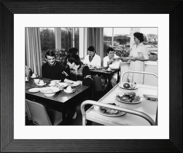 Framed Print : Patients in cafeteria, Medical Centre, Hendon Framed Print : Patients in cafeteria, Medical Centre, Hendon