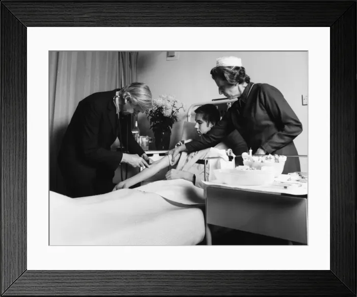 Framed Print : Nurse, doctor and patient at the Medical Centre, Hendon Framed Print : Nurse, doctor and patient at the Medical Centre, Hendon