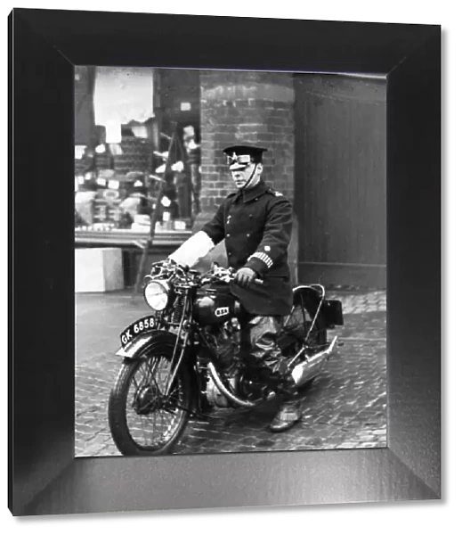 Policeman on BSA motorcycle, London