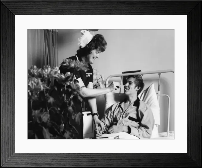 Framed Print : Nurse and patient at the Medical Centre, Hendon Framed Print : Nurse and patient at the Medical Centre, Hendon