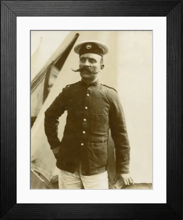 Framed Print : Man in uniform with moustache Framed Print : Man in uniform with moustache