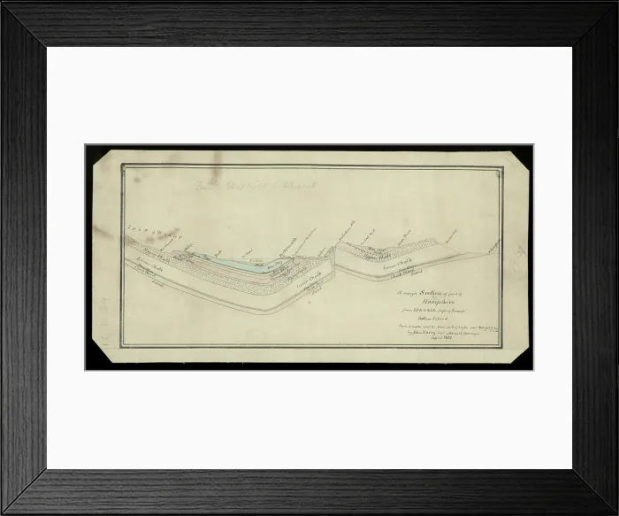 Framed Print : Section of England: Petersfield to the Isle of Wight Framed Print : Section of England: Petersfield to the Isle of Wight