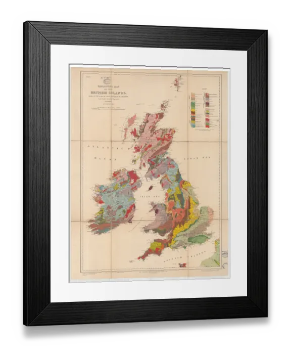 Framed Print : Geological Map of the British Isles (Teall, 1912) Framed Print : Geological Map of the British Isles (Teall, 1912)