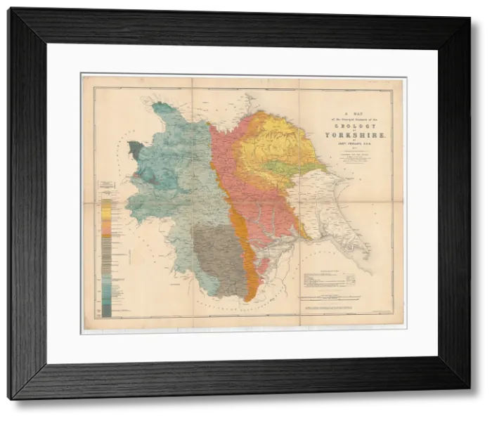 Framed Print : A Map of the Principal Features of the Geology of Yorkshire Framed Print : A Map of the Principal Features of the Geology of Yorkshire