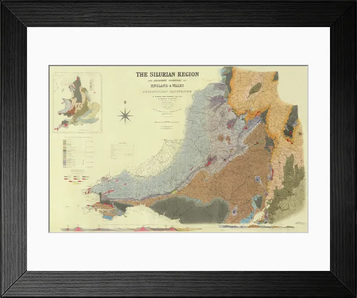 Framed Print : Map of the Silurian Region (Murchison, 1838) Framed Print : Map of the Silurian Region (Murchison, 1838)