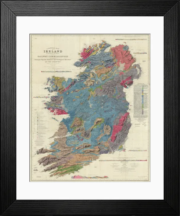 Framed Print : A general map of Ireland (Griffith, 1855) Framed Print : A general map of Ireland (Griffith, 1855)