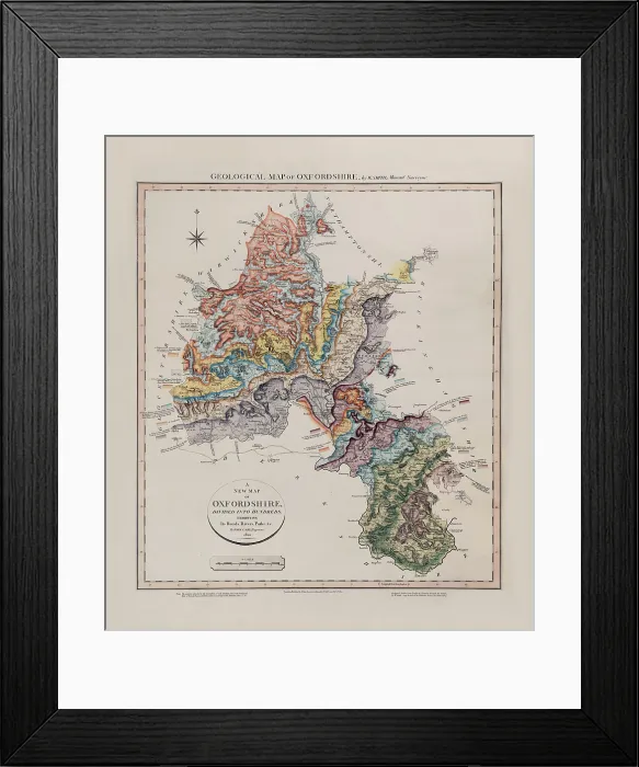 Framed Print : Geological map of Oxfordshire (William Smith, 1820) Framed Print : Geological map of Oxfordshire (William Smith, 1820)