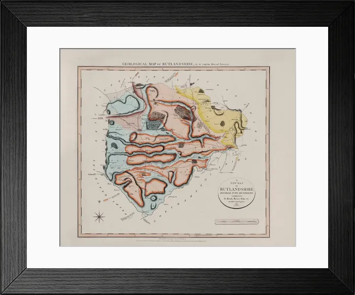 Framed Print : Geological Map of Rutlandshire (William Smith, 1822) Framed Print : Geological Map of Rutlandshire (William Smith, 1822)