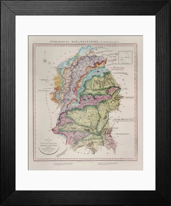 Framed Print : Geological Map of Wiltshire (William Smith, 1819) Framed Print : Geological Map of Wiltshire (William Smith, 1819)