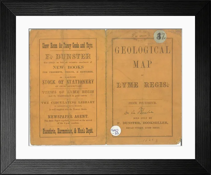 Framed Print : Geological map of the environs of Lyme Regis and Cover Framed Print : Geological map of the environs of Lyme Regis and Cover