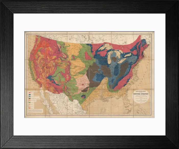 Framed Print : Geological map of the United States Framed Print : Geological map of the United States