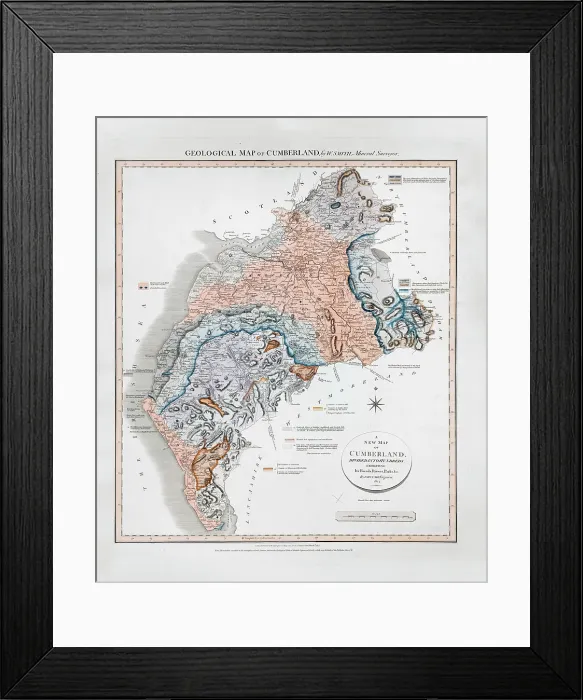 Framed Print : Geological Map of Cumberland (William Smith, 1824) Framed Print : Geological Map of Cumberland (William Smith, 1824)