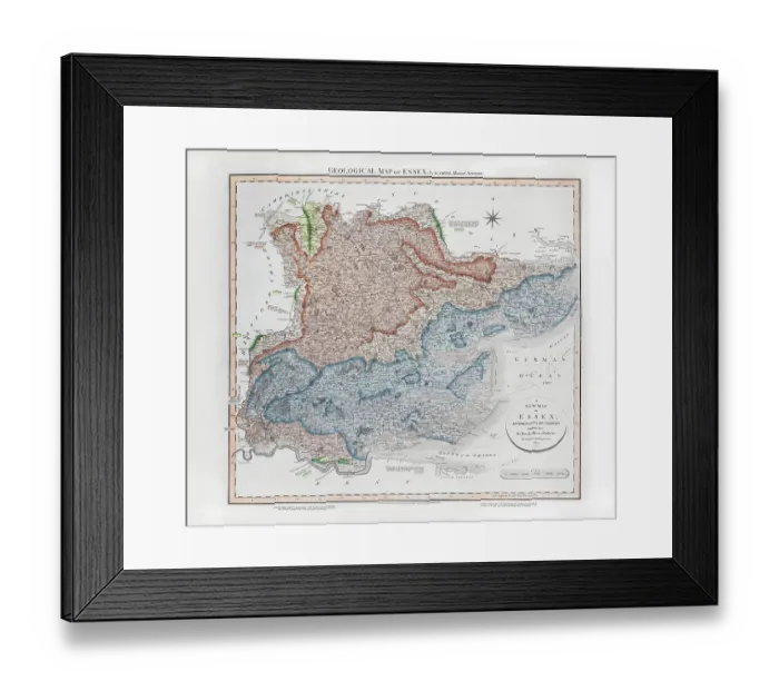 Framed Print : Geological Map of Essex (William Smith, 1820) Framed Print : Geological Map of Essex (William Smith, 1820)