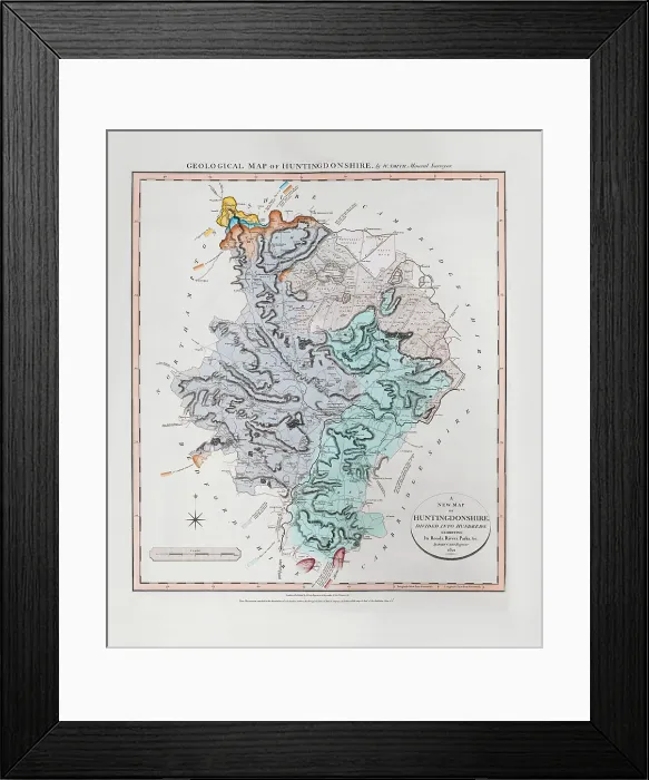 Framed Print : Geological Map of Huntingdonshire (William Smith, 1821) Framed Print : Geological Map of Huntingdonshire (William Smith, 1821)