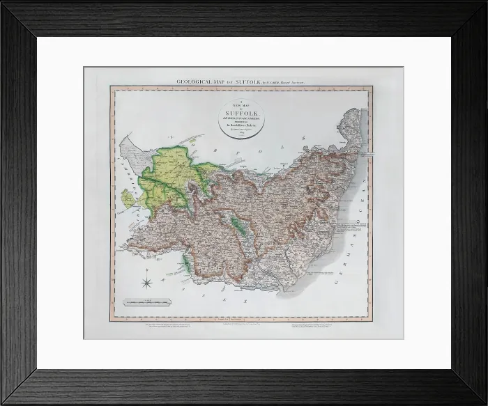 Framed Print : Geological Map of Suffolk (William Smith, 1819) Framed Print : Geological Map of Suffolk (William Smith, 1819)
