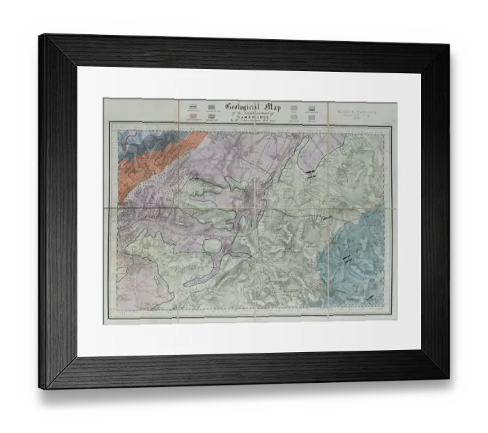 Framed Print : Geological map of the neighbourhood of Cambridge Framed Print : Geological map of the neighbourhood of Cambridge