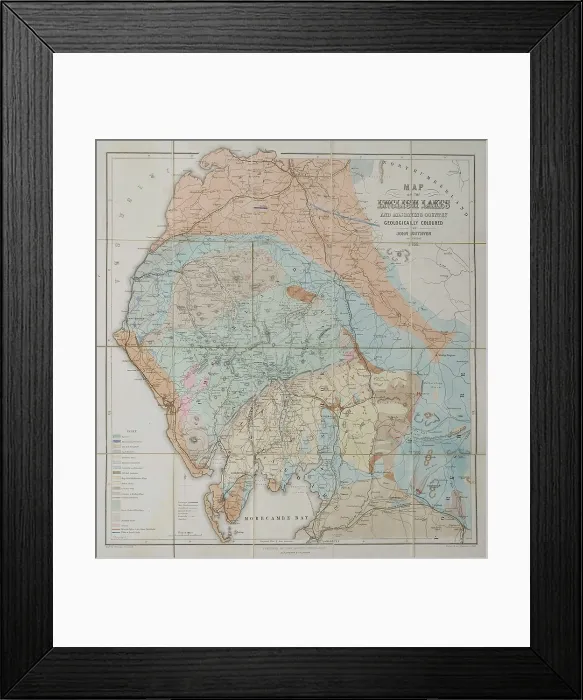 Framed Print : Map of the English Lakes (Ruthven, 1855) Framed Print : Map of the English Lakes (Ruthven, 1855)