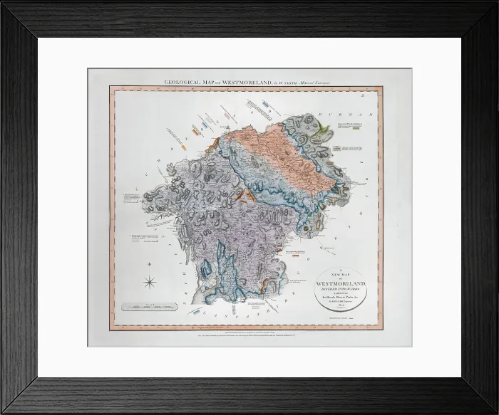 Framed Print : Geological Map of Westmoreland (William Smith, 1824) Framed Print : Geological Map of Westmoreland (William Smith, 1824)