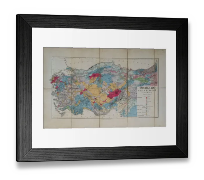 Framed Print : Carte geologique de l'Asia Mineure (Tchihatcheff, 1867) Framed Print : Carte geologique de l'Asia Mineure (Tchihatcheff, 1867)