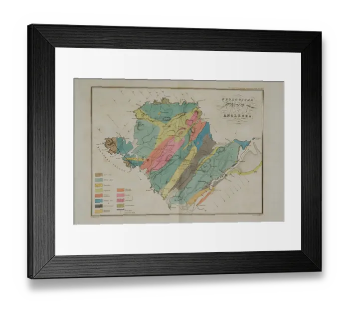 Framed Print : Geological map of Anglesea (Henslow, 1822) Framed Print : Geological map of Anglesea (Henslow, 1822)