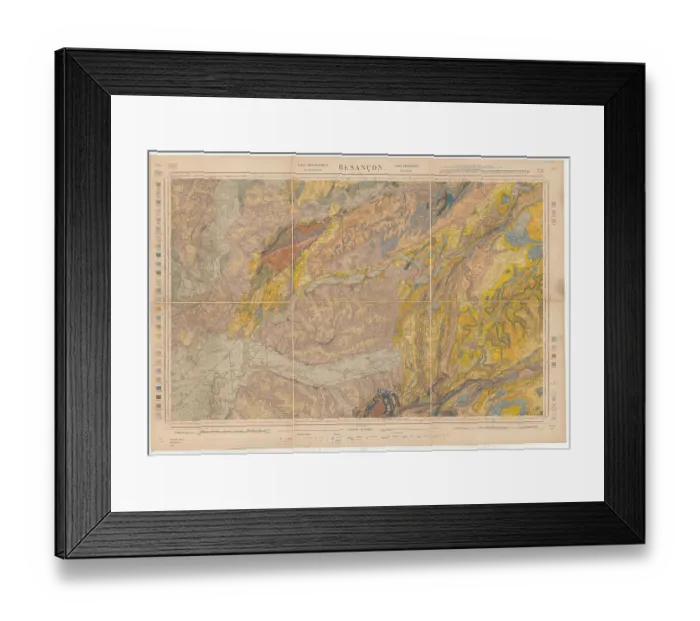 Framed Print : Carte geologique de la France 1:80, 000. Feuille 126 Besancon Framed Print : Carte geologique de la France 1:80, 000. Feuille 126 Besancon